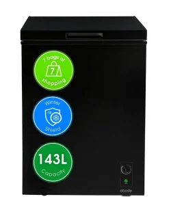 Abode A142CF0E1B Chest Freezer 142L - Black