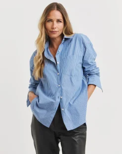 Anthology Stripe Cotton Poplin Oversized Shirt