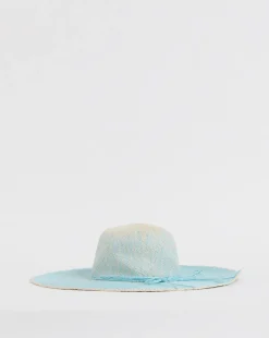 Blue Ombre Wide Brim Straw Hat
