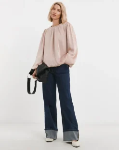 Bubble Sleeve Bubble Hem Top