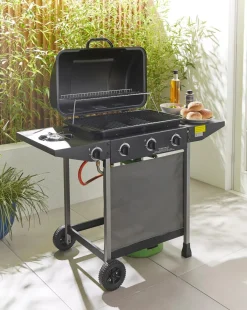 3 Burner Gas BBQ with Side Burner with Cover