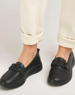 Carol Leather Sporty Loafer Trainers Wide E Fit