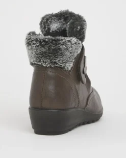 Cushion Walk Faux Fur Ankle Boot Extra Wide EEE Fit
