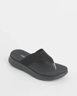 Cushion Walk Fly Knit Sports Toe Post Sandals EEE Fit