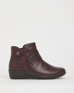 Cushion Walk Ruched Zip Ankle Boot Extra Wide EEE Fit