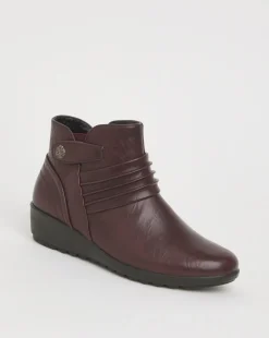 Cushion Walk Ruched Zip Ankle Boot Extra Wide EEE Fit