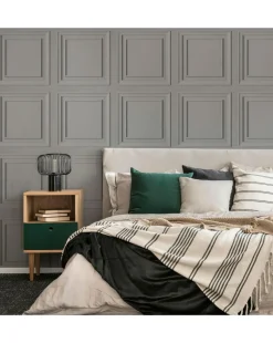 Fresco Wood Panel Light Grey Wallpaper