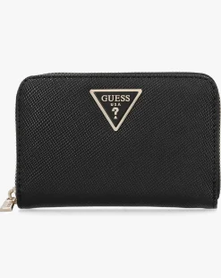 Guess Medium Laural Black Zip Around Wallet