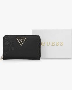 Guess Medium Laural Black Zip Around Wallet