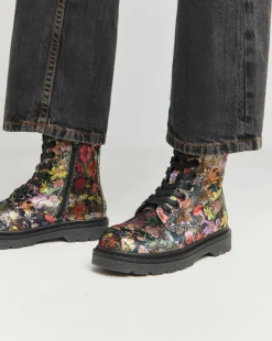 Heavenly Feet Justina Lace Up Chunky Boot Wide Fit