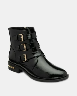 Lotus Valencia Patent Buckle Ankle Boot Standard Fit