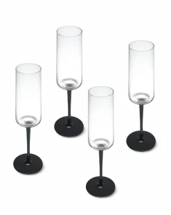 Mikasa Palermo Set of 4 Crystal Champagne Flutes