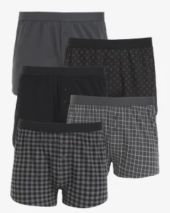 5 Pack Check Loose Boxers