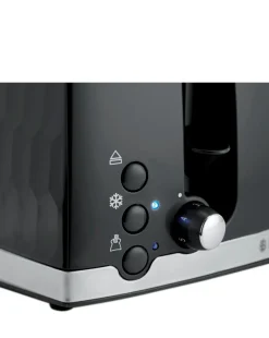 Russell Hobbs 26071 Textured Honeycomb Black 4 Slice Toaster