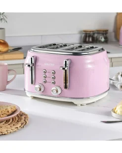 Salter Retro 4 Slice Pink Toaster