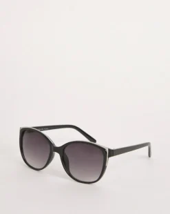 Sarah Black Wide Frame Sunglasses