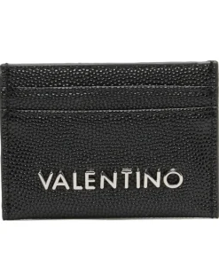 Valentino Bags Divina Black Pebbled Card Case