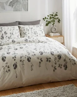 Washed Modern Leaf Duvet Cover Set