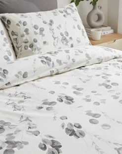 Washed Modern Leaf Duvet Cover Set